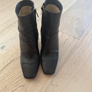Jimmy Choo Black Textured Ankle Booties